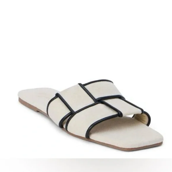 Matisse Biscayne Flat Sandals in Ivory / Natural Linen Sz. 10 NEW - Picture 2 of 15